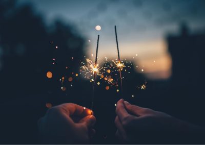 Two Hands holding sparklers